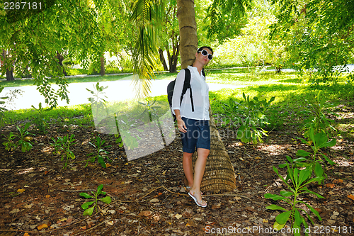 Image of happy woman at summer