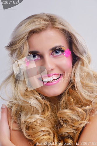Image of Beautiful Woman with  Luxury Makeup