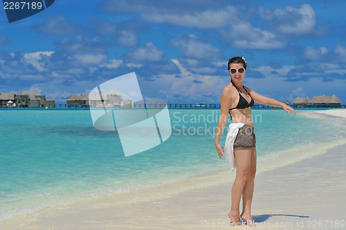 Image of happy woman at summer