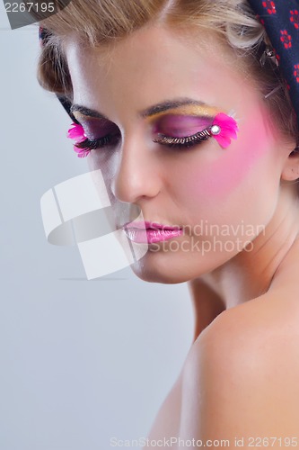 Image of Beautiful Woman with  Luxury Makeup