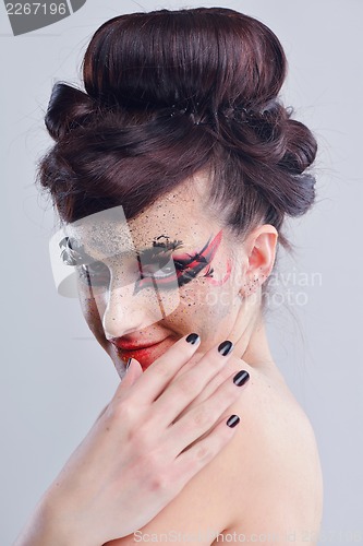 Image of Beautiful Woman with  Luxury Makeup