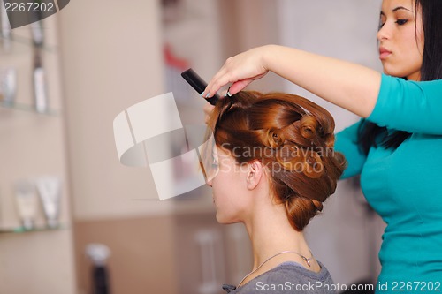 Image of Beautiful Woman with  Luxury Makeup