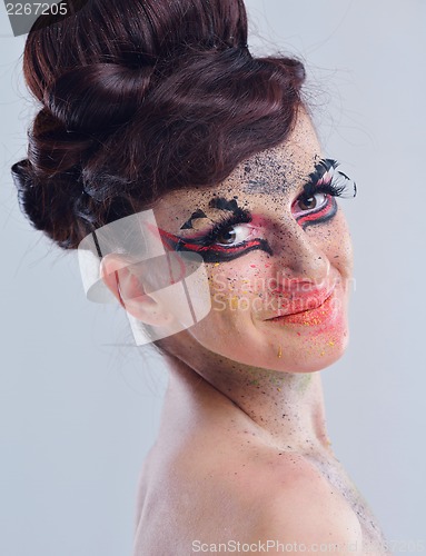Image of Beautiful Woman with  Luxury Makeup