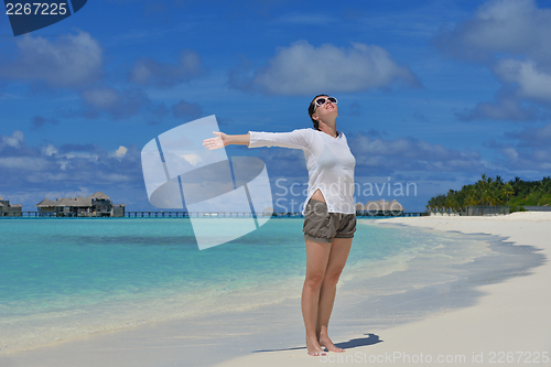Image of happy woman at summer