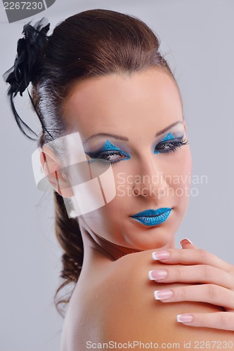 Image of Beautiful Woman with  Luxury Makeup