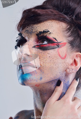 Image of Beautiful Woman with  Luxury Makeup