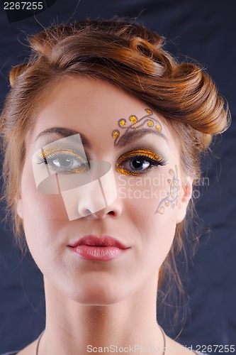 Image of Beautiful Woman with  Luxury Makeup