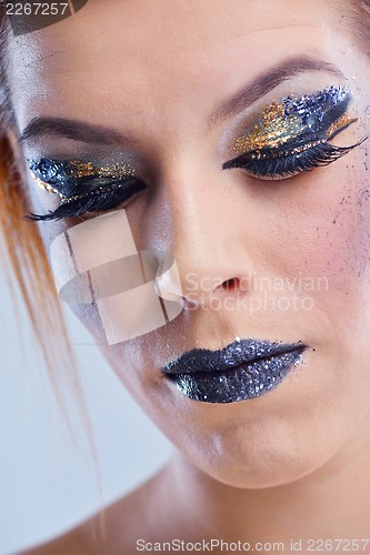 Image of Beautiful Woman with  Luxury Makeup