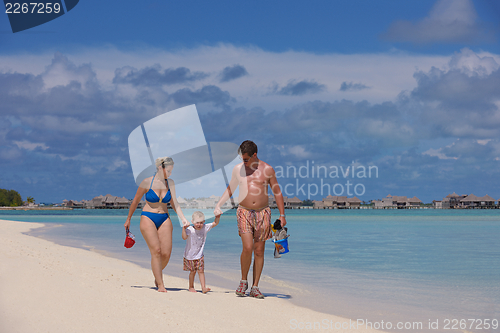 Image of happy family on vacation