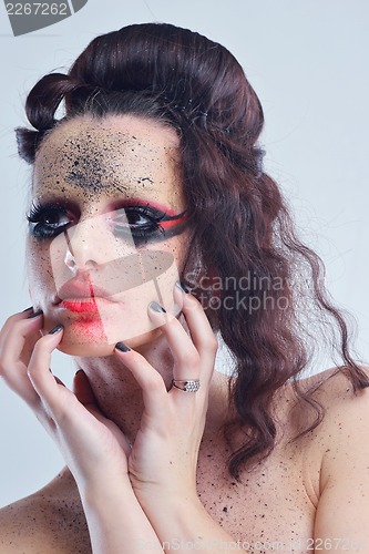 Image of Beautiful Woman with  Luxury Makeup