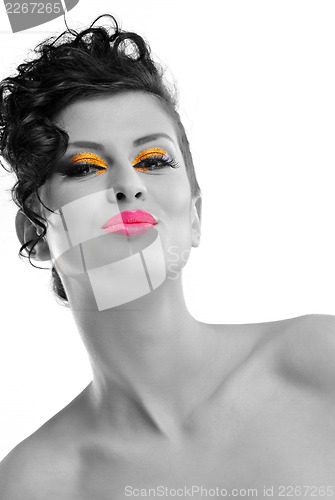Image of Beautiful Woman with  Luxury Makeup
