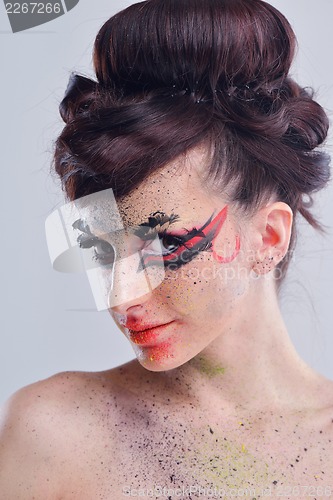 Image of Beautiful Woman with  Luxury Makeup