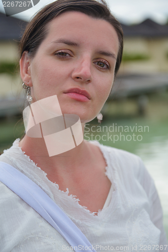 Image of happy woman at summer