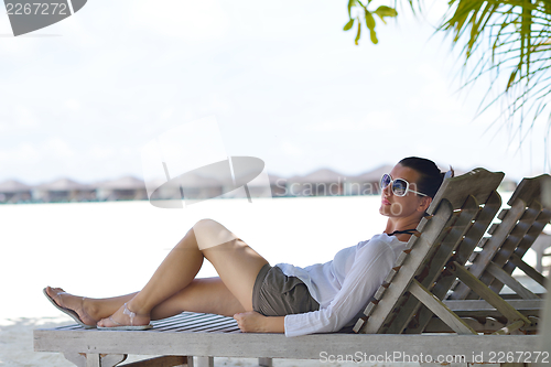 Image of happy woman at summer