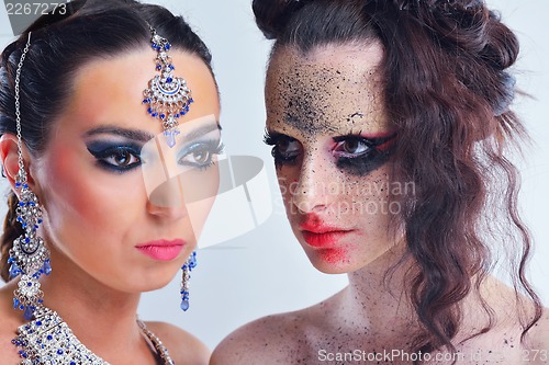 Image of Beautiful Woman with  Luxury Makeup