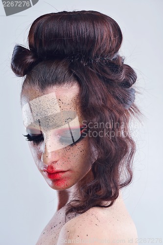 Image of Beautiful Woman with  Luxury Makeup