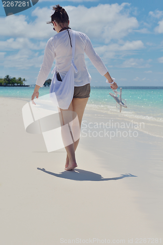 Image of happy woman at summer