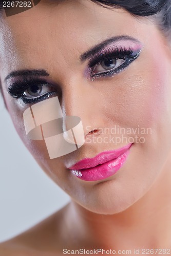 Image of Beautiful Woman with  Luxury Makeup