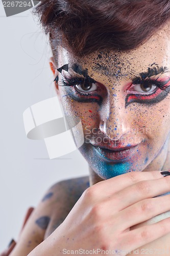 Image of Beautiful Woman with  Luxury Makeup