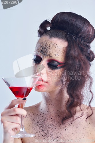 Image of Beautiful Woman with  Luxury Makeup