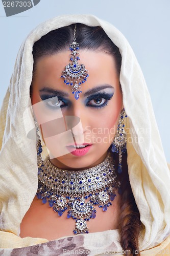 Image of Beautiful Woman with  Luxury Makeup