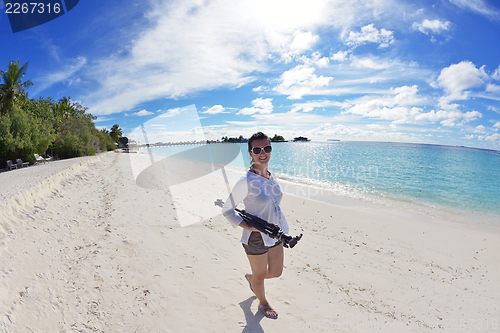 Image of happy woman at summer