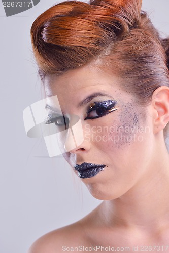 Image of Beautiful Woman with  Luxury Makeup