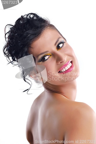 Image of Beautiful Woman with  Luxury Makeup