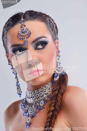 Image of Beautiful Woman with  Luxury Makeup