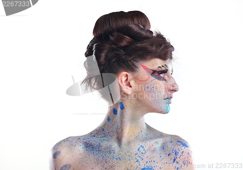 Image of Beautiful Woman with  Luxury Makeup
