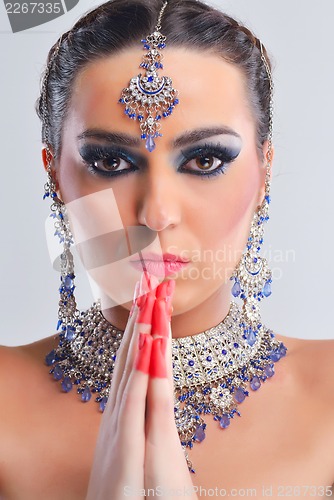 Image of Beautiful Woman with  Luxury Makeup