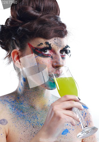 Image of Beautiful Woman with  Luxury Makeup