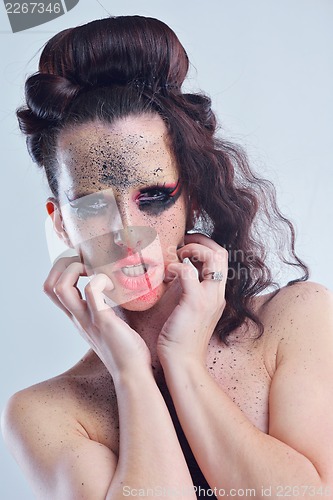 Image of Beautiful Woman with  Luxury Makeup