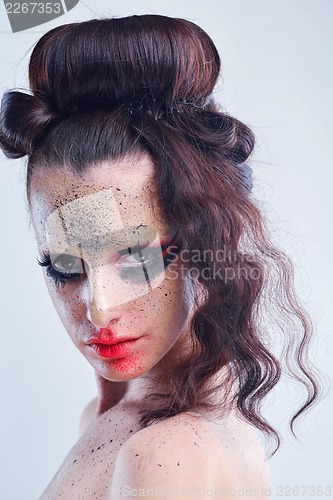 Image of Beautiful Woman with  Luxury Makeup