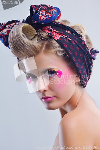 Image of Beautiful Woman with  Luxury Makeup