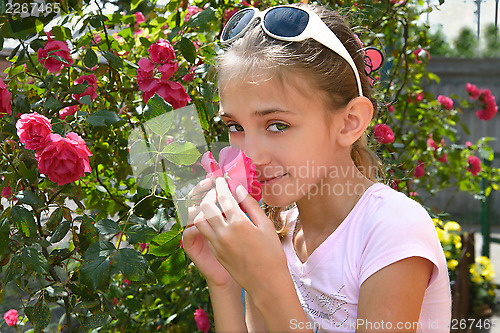 Image of The girl with rose