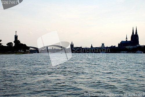 Image of Cologne cityscape in silhouette