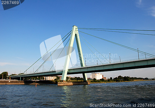 Image of Severinsbruecke spans the Rhine in Cologne