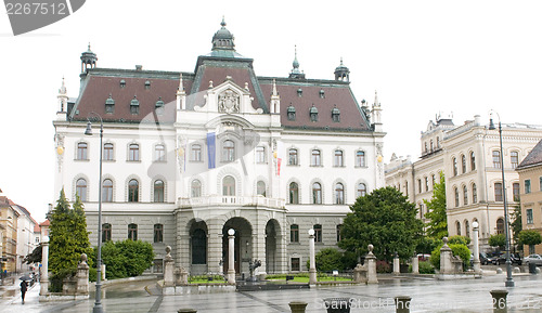 Image of University of Ljubljana main building in Congress Square Sloveni