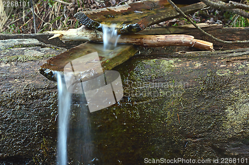 Image of archaic spring with wooden channel