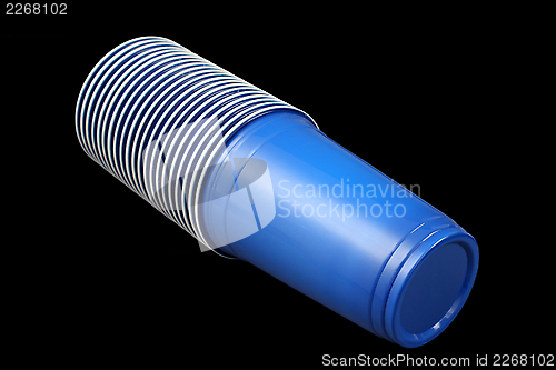 Image of blue plastic cups