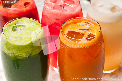 Image of selection of fruits long drinks