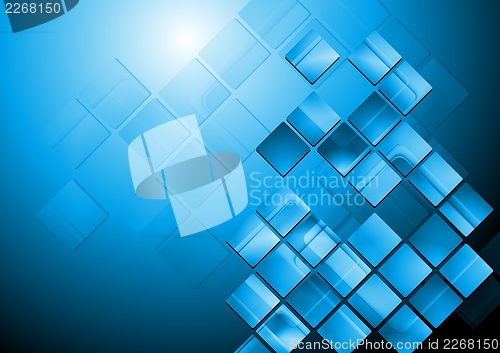 Image of Bright blue hi-tech vector design