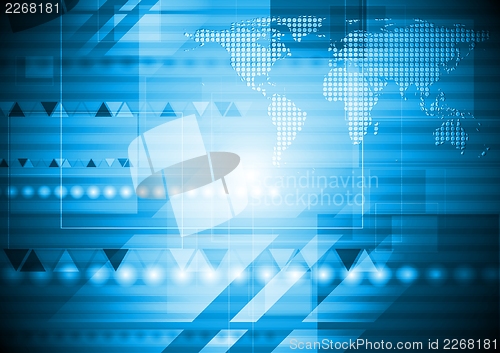 Image of World map hi-tech background