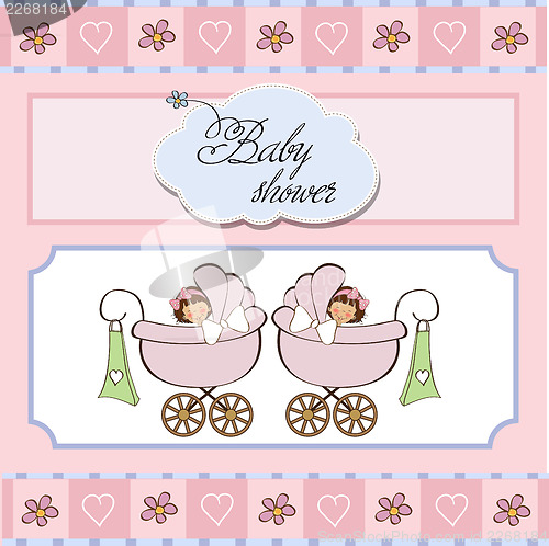 Image of baby twins shower card