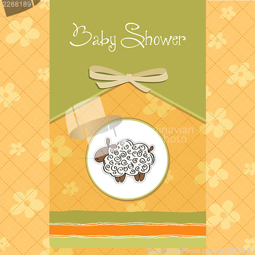 Image of cute baby shower card with sheep