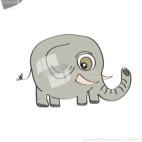 Image of little cute elephant isolated on white background