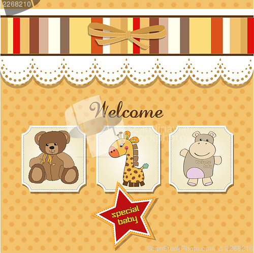 Image of baby shower card with toys