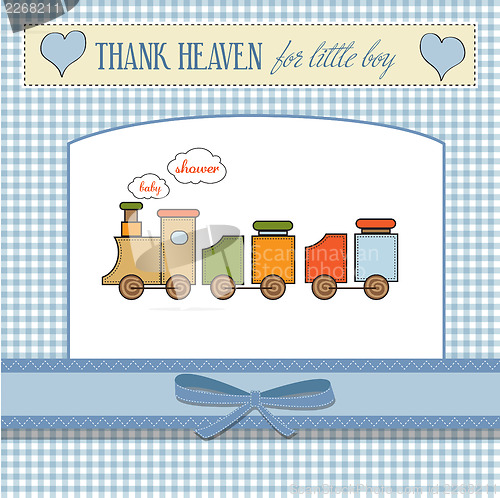 Image of baby  shower card with toy train