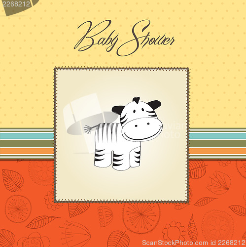 Image of cute baby shower card with zebra